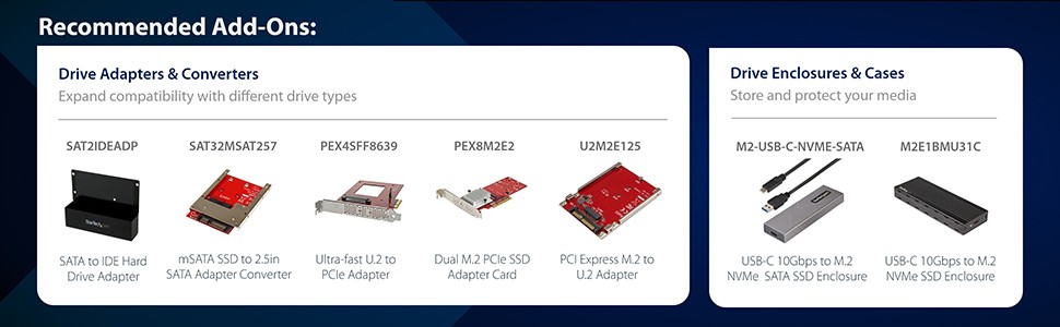 StarTech.com Dual Bay M.2 SATA/NVMe Duplicator/Eraser, SSD Cloner/Wiper,  Hard Drive Sanitizer/Copier
