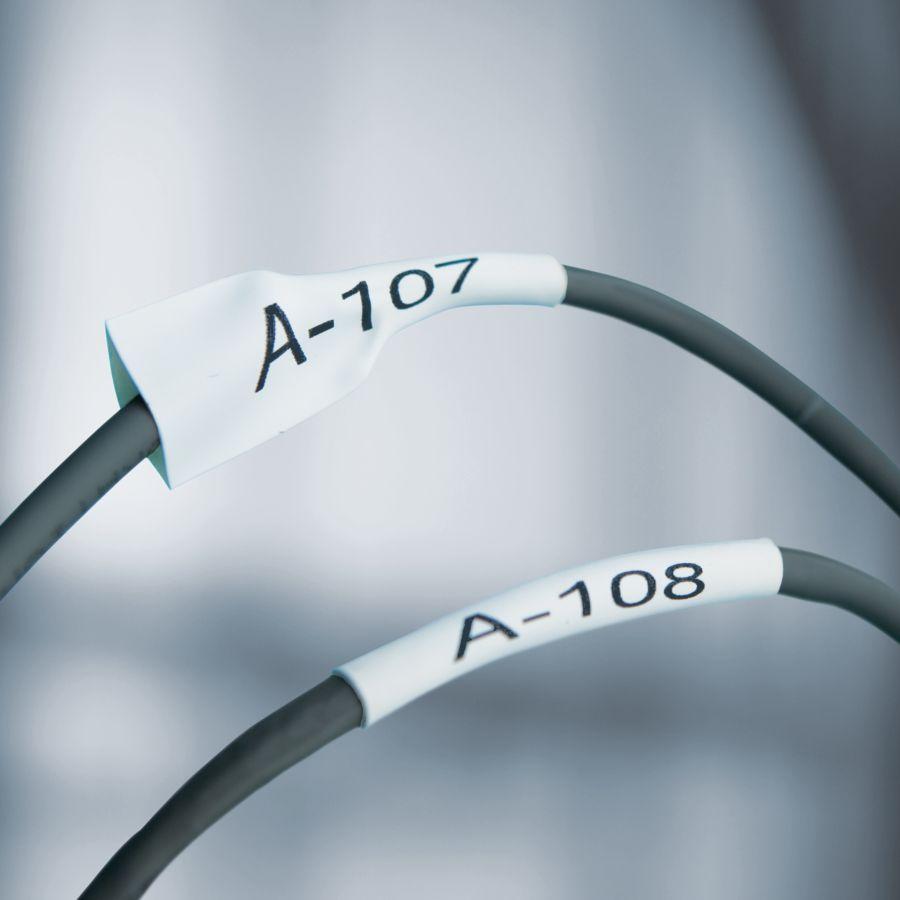 <b> 3:1 Heat Shrink Ratio  </b> </br>   A 3:1 heat shrink ratio means these labels attach securely to cables for efficient labeling that lasts. 