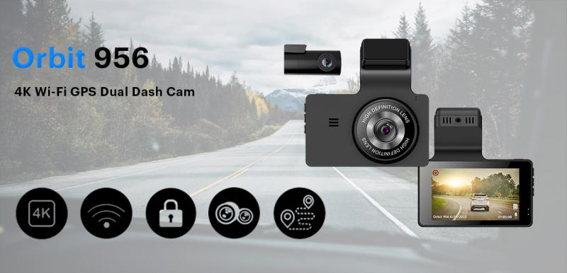 myGEKOgear by Adesso Orbit 956 4K Dual Dash Cam Front 4K Rear Full