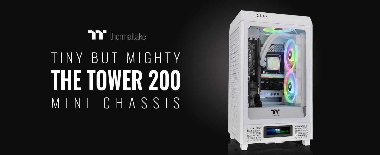 Thermaltake Tower 200 Snow Mini-ITX Computer Case; 2x140mm Pre