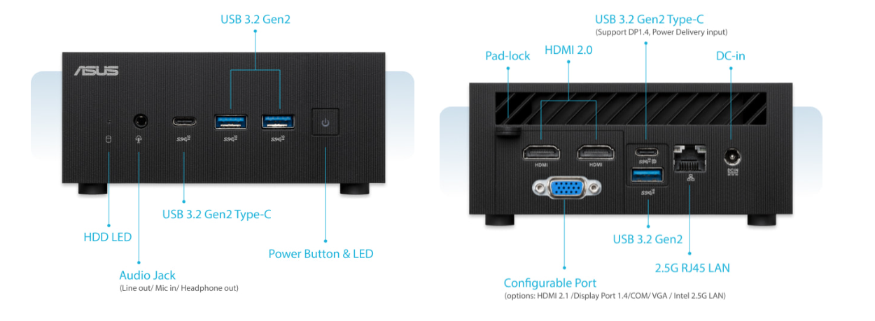 ASUS ExpertCenter PN64 Mini PC Barebone with Intel 13th gen Core