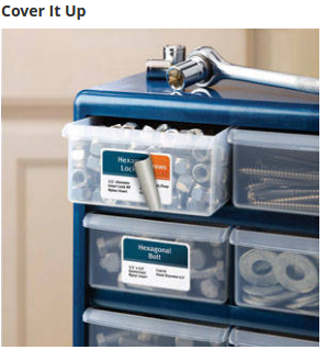 Avery TrueBlock technology lets you cover up old labels, markings and more, blocking out everything underneath.

