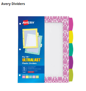 Keep your binder neat and organized with a wide selection of Avery Dividers. Whether you're an office administrator who needs professional organization or a student who wants fun, fashionable flair, there's a style to please everyone.

