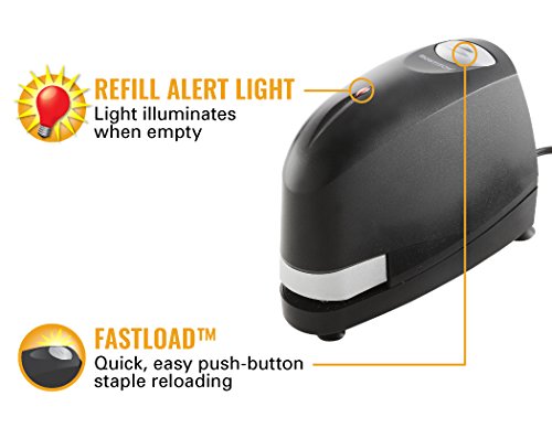 <p><b>Refill Alert Light & FastLoad™</b></p><p>When the staple supply is low, the refill alert light glows as a visual indicator. To load, simply press the button on the top to pop the magazine open so you can quickly drop staples in.</p>