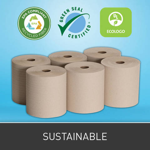  Product meets Green Seal™ Standard GS-1 based on chlorine free processing, energy and water efficiency, and content of 100% recovered material, with a minimum of 50% post -consumer material. GreenSeal.org. UL ECOLOGO® Certified for reduced environmental impact. View specific attributes evaluated at UL.COM/EL UL-175. Contains at least 50% Post-Consumer Recycled Fiber. Meets or Exceeds EPA Comprehensive Procurement Guidelines. 