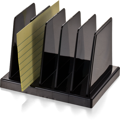 Has five compartments and provides organization for envelopes, notes, or smaller documents.