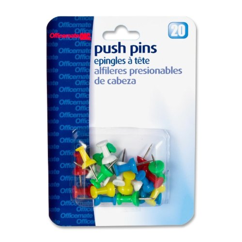 20 push pins per pack, assorted colors
