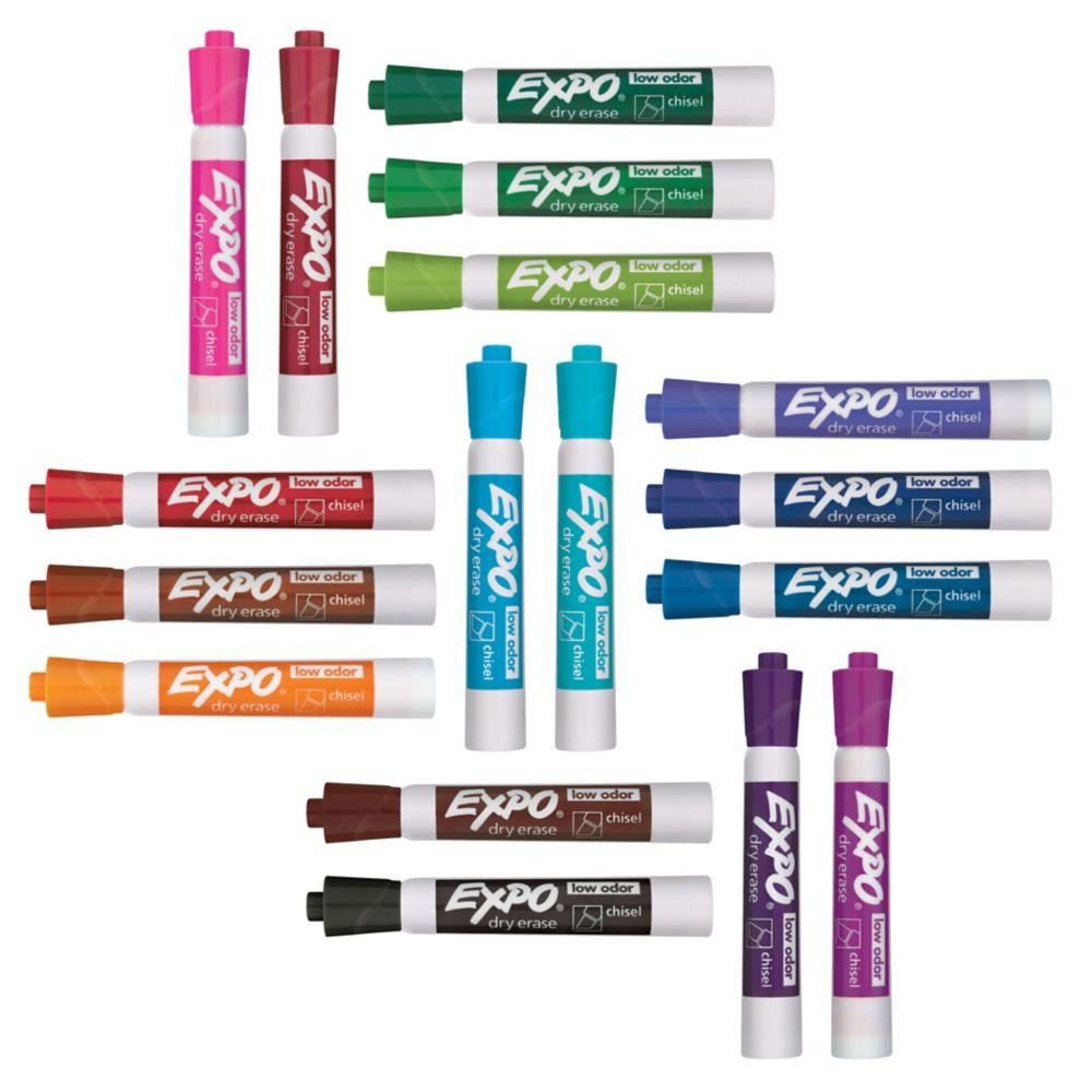 EXPO Low Odor Dry Erase Markers Chisel Point Purple Pack Of 12 - Office  Depot