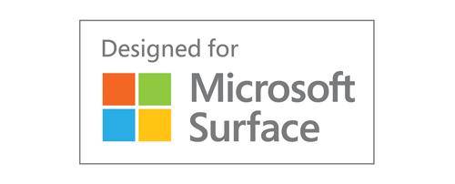 Logo de certification de compatibilitè avec Microsoft Surface (« Designed for Microsoft Surface »)