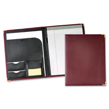 "Pad Holder,w/ Writing Pad,Letter,Document Pocket,Burgundy"
