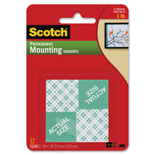 Removable Mounting Tape, 1 x 1, 16 Squares - MMM108, 3M Company