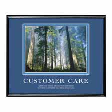 Motivational Poster,"Customer Care",30"x24",Black Frame