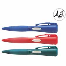 Name Pen Stamp,Ballpoint,Pre-inked,3/8" Dia,1-2 Lines,Red