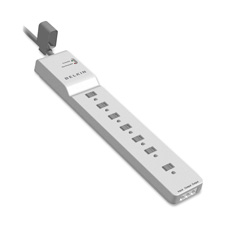 "Surge Protector, 2320 Joules, 7 Outlets, 12' Cord, White"
