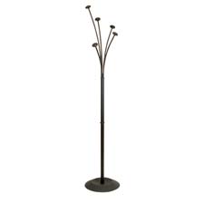 Coat Stand, 5 Wood Adjustable Pegs, 74" H, Black
