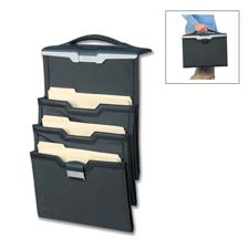 Portable Triple Pocket,1" Cap,14"x4-3/16"x12-1/2",Slate Gray