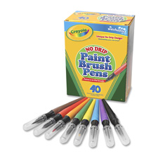 Paint Brush Pens, No Drip, 40/BX, Assorted