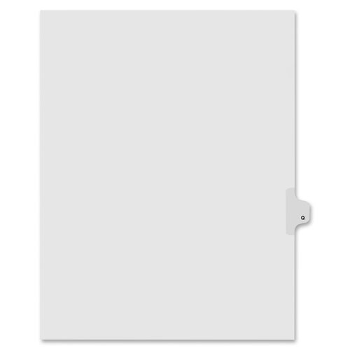 Kleer -Fax Exhibit Index Dividers " O " Tabs - 8.5" x11 Letter - White 25/Pk