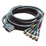 15-Pin HD (M) to 5 BNC (F) Breakout Cable - 1ft.