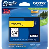 BROTHER MOBILE, P-TOUCH, STANDARD LAMINATED TAPES, 3/4IN X 26.2FT BLACK ON YELLOW