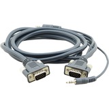 15-Pin (M) to 15-Pin (M) + 3.5mm Micro VGA Cable - 3ft.