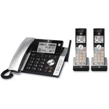 DECT 6.0 Expandable Cordless Phone with Answering System and Caller ID Silver/Black with 2 Handsets