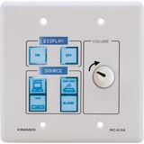 6 Button Room controller. IR Learning. Analog Audio Knob & Printed Group Labels - White