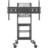 Height Adjustable AV Cart Supports the 55in. Cisco Spark Board Display All Steel Frame in Black Powder Coat Finish