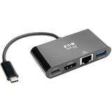 TRIPP LITE, USB-C MULTIPORT ADAPTER - HDMI, USB 3.2 PORT, GBE, 60W PD CHARGING, HDCP, BLACK