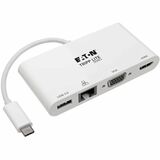 TRIPP LITE, USB C DOCKING STATION ADAPTER 4K HDMI VGA GBE USB-A HUB WHITE