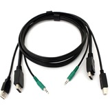 DP KVM CABLE USB A-B 3.5MM AUD 6FT