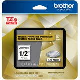 BROTHER MOBILE, 0.47 IN X 26.2 FT (12MM X 8M), BLACK INK ON GLITTER GOLD LABEL, 2 PACK