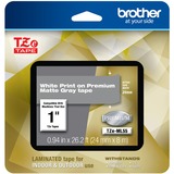 BROTHER MOBILE, 0.94 IN X 26.2 FT (24MM X 8M), BLACK INK ON MATTE GRAY LABEL, 2 PACK