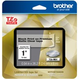 BROTHER MOBILE, 0.94 IN X 26.2 FT (24MM X 8M), BLACK INK ON MATTE CLEAR LABEL, 2 PACK