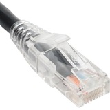 Patch Cord  CAT 6  Clear Boot  Black  1ft.