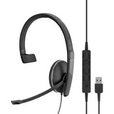 SC 135 USB Wired monaural UC headset with 3.5 mm jack and USB connectivity with in-line call control. Skype for Business certified and UC optimized