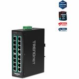 16-Port Industrial Gigabit PoE+ DIN-Rail