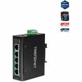 5-Port Industrial Gigabit PoE + DIN-Rail