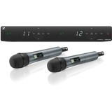 XSW 1-825 DUAL-A Wireless dual vocal set. Includes (2) SKM 825-XSW handheld transmitters with mute switch and e 825 capsules (cardioid dynamic) (1) EM-XSW 1 DUAL stationary receiver with internal antennas (2) MZQ 1 microphone clips (1) NT 12-5 CW po