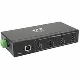 TRIPP LITE, 4-PORT INDUSTRIAL-GRADE USB 2.0 HUB - 15 KV ESD IMMUNITY, METAL HOUSING, WALL/DIN MOUNTABLE