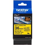 BROTHER MOBILE, 1.4IN X 26.2FT, 0.37IN PRINTABLE HEIGHT, BLACK INK ON YELLOW SELF-LAMINATING LABEL