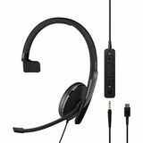 Adapt 135T USB-C II On-ear single-sided USB-C headset 3.5mm jack and detachable USB cable with in-line call control and leaterette earpad. Teams Certified.