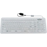 SEAL SHIELD, WATERPROOF BACKLIT KEYBOARD W/MAGNETIC BACKING, 100% WATERPROOF & DISHWASHER-SAFE, IP68-CERTIFIED AND DESIGNED TO WITHSTAND INDUSTRIAL-GRADE DISINFECTANTS, WHITE, USB