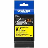 BROTHER MOBILE, 0.2IN X4.9FT(5.1MM X 1.5M), 3:1 HEAT SHRINK TUBE, BLK ON YELLOW, DIA: 0.031