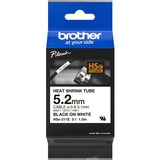 BROTHER MOBILE, 0.2IN X4.9FT(5.1MM X1.5M), 3:1 HEAT SHRINK TUBE, BLK ON WHITE, DIA: 0.031