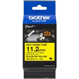 BROTHER MOBILE, 0.44IN X4.9FT(11.2MM X 1.5M), 3:1 HEAT SHRINK TUBE, BLK ON YELLOW, DIA: 0.082