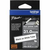 BROTHER MOBILE, 1.2IN X 4.9FT(30.5MM X1.5M), 3:1 HEAT SHRINK TUBE, BLK ON WHITE, DIA: 0.24