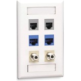 6-port Office White Single-Gang Keystone